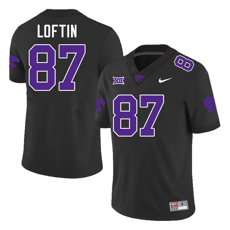 Brayden Loftin Kansas State Jersey,Kansas State Wildcats #87 Brayden Loftin Football Jersey-Black